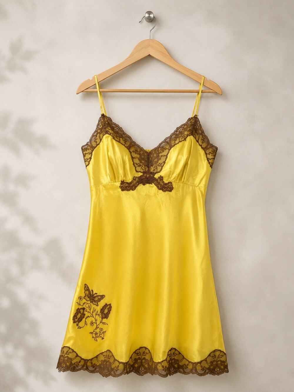 Gold Hawk Sunshine 100% Silk Two Tone Camisole Top with Butterfly NWT